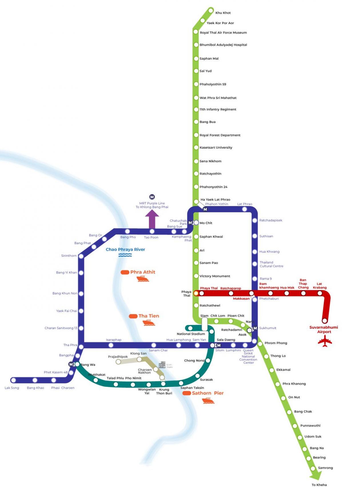 曼谷（Krung Thep）地铁站地图
