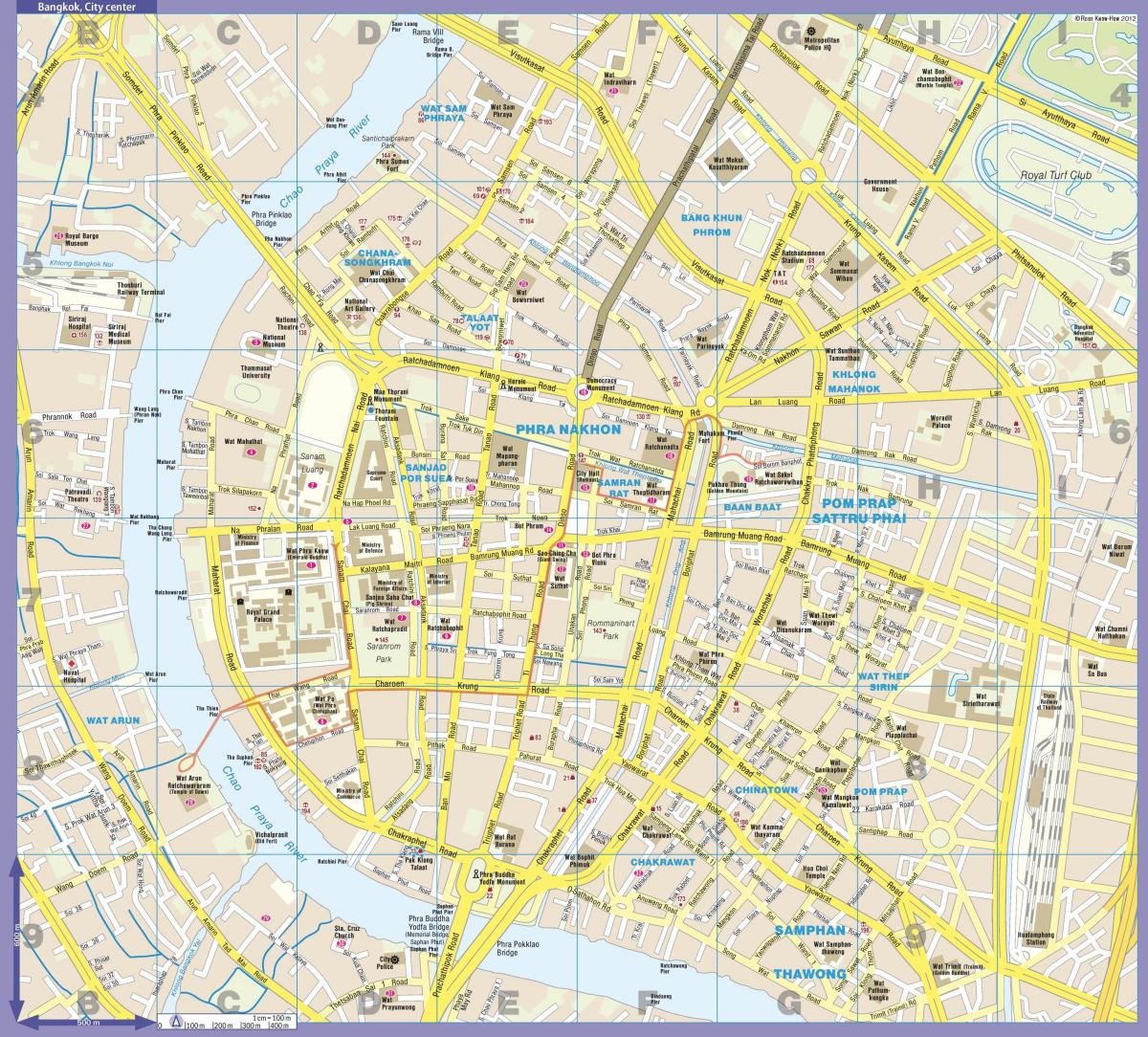 曼谷（Krung Thep）市中心地图